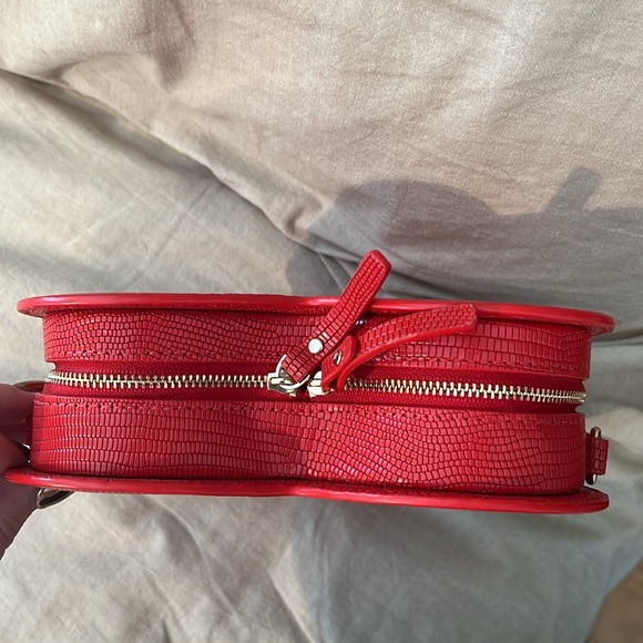 Kate Spade Red Secret Admirer Heart Lizard Embossed Leather Crossbody Bag - Picture 4 of 11